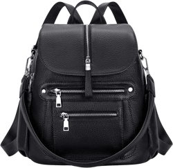 ALTOSY Leather Backpack Purse for Women Fashion Casual Handbag with Multi Pockets and Flap