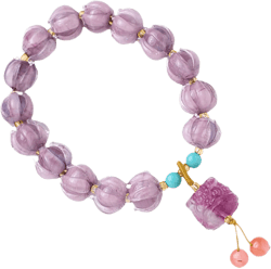 Feng Shui Bracelet Purple Crystal Bracelet for Women Men Auspicious Lion Charm Bracelet Good Luck Amulet Wealth Bracelet Meditation Chakra Quartz Crystal Stone Bracelet