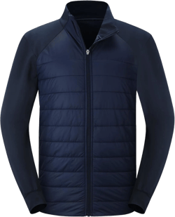 baleaf Men's Running Jacket Lightweight Thumble Hole Warm Up Puffer Jacket Hybrid Thermal Coat Insulated Hiking Golf
