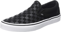 Vans Unisex Classic Slip-On (Checkerboard) Black/Black Skate Shoe 8 Men US / 9.5 Women US