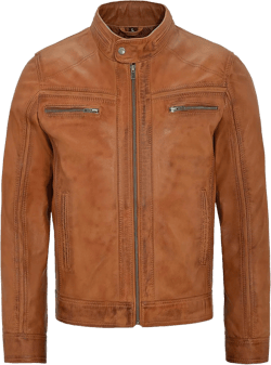 HANDSY Leather Jackets For Men - Leather Motorcycle Jacket Men -leather Biker Jacket Men - Real Leather Jackets For Men Medium Wax Brown