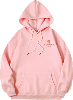 SOLY HUX Women's Letter Floral Print Hoodies Drawstring Long Sleeve Pullover Sweatshirt with Pocket