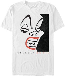 101 Dalmatians Men's One Hundred and One Dalmatians Modern Cruella  Graphic Tee White Small