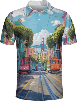 Train Golf Shirt Men Funny Golf Polos for Men Dry Fit- Railway Golf Polo Shirts Hawaiian Polo Golf Outfits (MP_PL_44) Train_13 X-Large