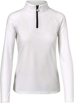 UV SKINZ UPF 50+ Womens Long Sleeve Quarter Zip Sun & Swim Shirt Large White