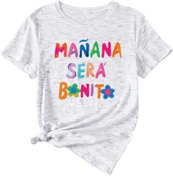 T Shirts Women Funny Color Letter Print T-Shirt Short Sleeve Crewneck Cute Graphic Summer Tee Tops: Clothing, Shoes & Jewelry