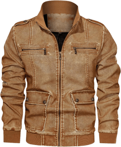 Maiyifu-GJ Mens Stand Collar Distressed Jacket Vintage Motorcycle Zip Up Bomber Jacket Lightweight Faux Leather Outwear Coat (Yellow,6X-Large)