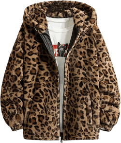 Faux Fur Jackets for Men Winter Coats Zip Up Hoodie Jacket Leopard Plush Fleece Overcoats Light Cardigan Sweaters Medium Yellow