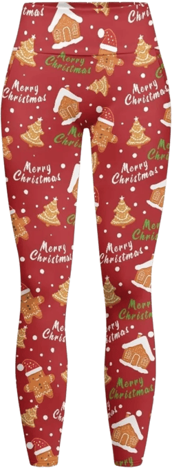 Christmas Leggings for Women 2024 High Waisted Buttery Soft Printed Tights Tummy Control Yoga Pants Mid Length Seamless Legging Butt Lift Gingerbread Man Costume Legging S