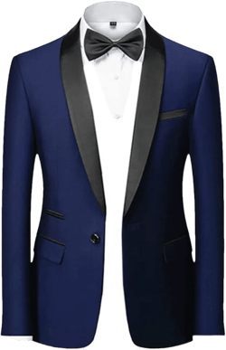 Men Skinny Formal Slim Fit Tuxedo Prom Suit Groom Wedding Blazers Dress Jacket Coat XX-Large Navy Blue