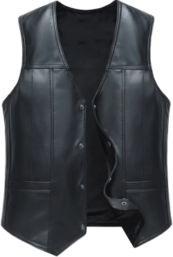 Rio Black Leather Vest