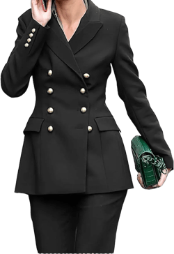 Womens Suits Business Tuxedos Office Work Elegant Lady Suit Sets 0 Black