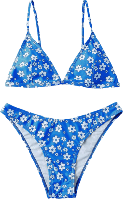 Floerns Women's Two Piece Bathing Suit Floral Print Triangle Bikini Swimsuit