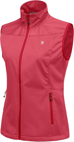 Little Donkey Andy Women's Lightweight Softshell Vest, Windproof Sleeveless Jacket for Running Hiking Travel X-Small Watermelon