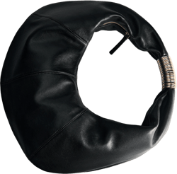 Leather bag with metallic detail