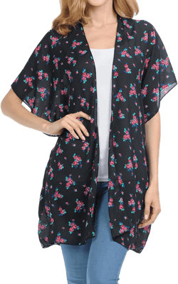 Women's Summer Kimonos Cardigan, Sheer Kimono Cover Up, Beach Essentials and Swimsuit Coverup for Women Floral Print Loose Casual Blouse Tops – Sundresses for Women