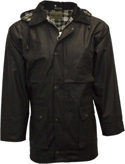 Walker and Hawkes Wax Unpadded Benson Jacket for Men - Lightweight Wind- and Waterproof Canvas Jacket, Premium Waxed Cotton Medium Black