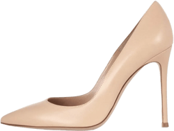 SAMMITOP Women's Pointed Toe High Heel Pumps 10cm Classic Stiletto Suede Shoes 8 Nude