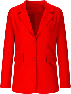 Plain Color Suit Blazers for Women Business Casual Fall Coats Office Attire Blazer Jackets with Shoulder Pad B03-red Medium
