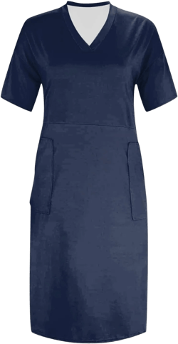 Plus Size Dresses for Curvy Women,2024 Summer Casual V Neck Short Sleeve T Shirt Dress with Pockets Daily Midi Dress 4X-Large C-navy