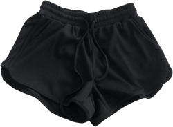 YOLAI Womens High Elastic Waisted Harem Shorts Drawstring Beach Sport Shorts Soft Comfy Activewear Casual Shorts One Size Black