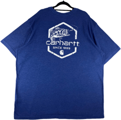 Carhartt Blue Back Monogram Relaxed Fit Stretch Tee Shirt Size 2XL