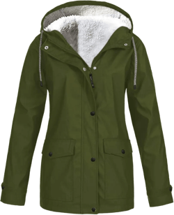 Women's Lightweight Waterproof Fleece Lined Hooded Softshell Rain Coat Winter Warm Windbreaker Jackets with Pockets