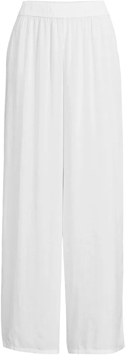 Lands' End Women's Plus Size Sheer Oversized Swim Cover-up Pants - 2x - White
