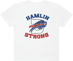 Hamlin Strong #3 Damar Hamlin Support Buffalo Bills Logo Unisex Garment-Dyed T-shirt