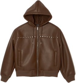 STUDDED HOODED BOMBER JACKET