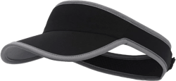 FORBUSITE Women Sport Visor Caps for Running, Tennis, Golf - Lightweight & Adjustable One Size V210-black