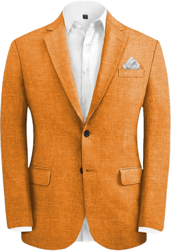 Men's Fashion Casual Slim Fit Linen Blazer Regular fit Jacket Lightweight 2 Button Blazer Sport Coat Small Orange