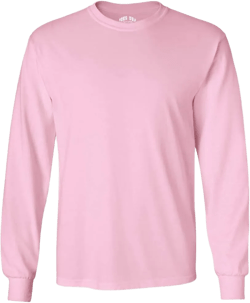 Joe's USA Men's Long Sleeve Heavy Cotton Crew Neck Tees in 29 Colors: S-5XL Medium Light Pink