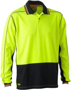 Bisley Two Tone Hi Vis Polyester Mesh Long Sleeve Polo Shirt (BK6219)