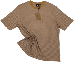 Stussy Mini Stripe Tee T-Shirt In Orange