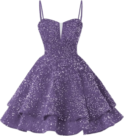 Women Sequins Homecoming Dresses Short 2024 Spaghetti Strap Prom Dress Dusty Purple Plus Size 20