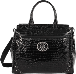 Kathy Van Zeeland Designer Handbag 16 Inch Dowel Bag Lightweight Travel Overnight Work Purse for Women 16in Black