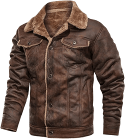 Men Autumn Thick Warm Fleece Leather Jacket Coat Men Winter Outwear Casual Military Bomber Motor Biker Leather Jackets Men 3X-Large Brown