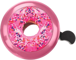 WIRESTER Pink Aluminum Round Bike Bell, Classic Ring Bicycle Bell, Bike Accessories Bell Ring for Adults Kids Girls Boys Pink Donut