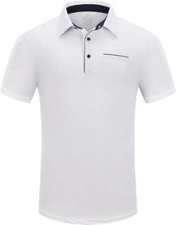 Mens Golf Shirt Short Sleeve Dry Fit Performance Moisture Wicking Rib Collared Golf Polo Shirts for Men Medium White Golf Shirt