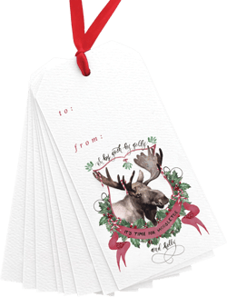 Moosletoe and Holly Gift Tags