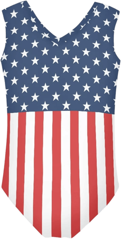 Fashion Print One-Piece Swimsuits for Girls,Soft Stretchy One Piece Bathing Suit Quick Dry Beach Swimwear 5-14 Years 11-12 Years American Flag
