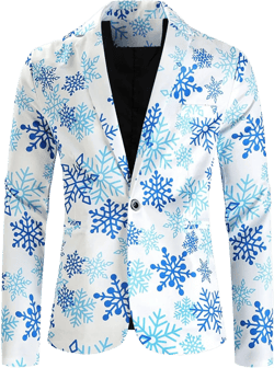 Christmas Tuxedo Jacket for Mens Jacket Blazer Groomsmen Classic Fit Prom Snowflake Print Blazer for Party Prom Wedding : Clothing, Shoes & Jewelry
