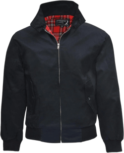 Spirit of England Black Classic Harrington Style Jacket Knightsbridge Tartan Lined X-Large Black