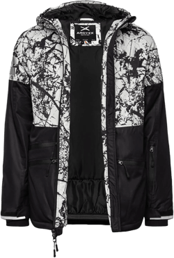 Men's Insulated Waterproof Ultimate Performance Ski Snowboard Jacket Cracked Marble White Medium