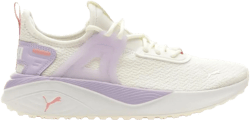 PUMA - Womens Pacer 23 Transparent City Shoes, Color Warm White/Vivid Violet/Peach Smoothie, Size: 7.5 M US