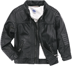 LJYH Boys Leather Jackets New Spring Children Collar Motorcycle Faux Leather Zipper Coats 13-14 Years Black