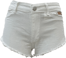 Womens High Waisted Jean Shorts Frayed Raw Hem Denim Shorts Distressed Casual Summer Stretchy Shorts Jean X-Large White