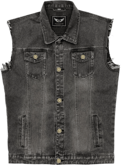 Men's Casual Jean Vest Stretchy Motorcycle Denim Sleeveless Vest Medium Grey