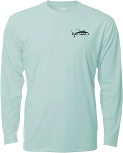 Denali Men's Teaser UPF 50+ Long Sleeve T-Shirt, UV Protection Shirt, Trophy Bones Collection by Marcos Augusto: Redfish Small Seafrost
